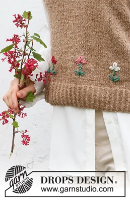 222-42 May Flowers Vest by DROPS Design